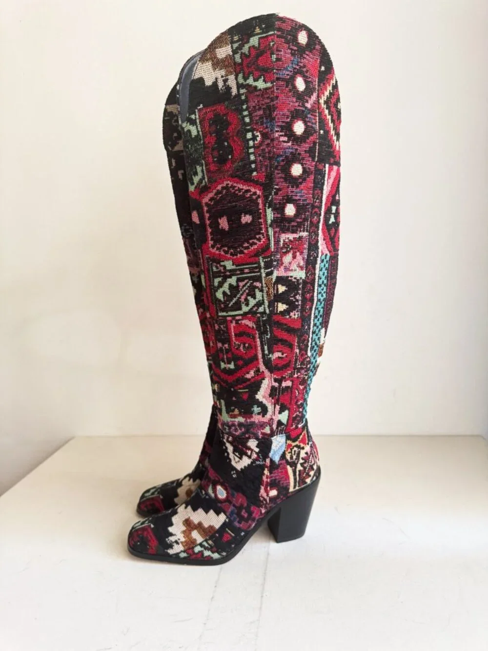 JESSICA SIMPSON JS-RAVYN Tapestry Canvas Boho Southwestern Tall Boots 5
